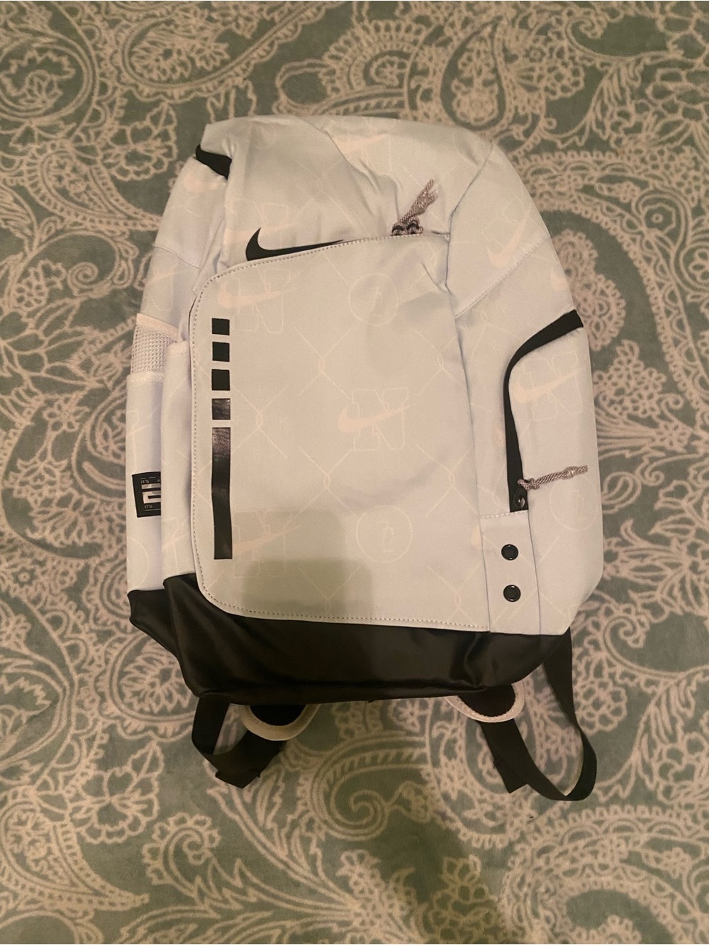 Nike White Backpack with Black Base and Accents